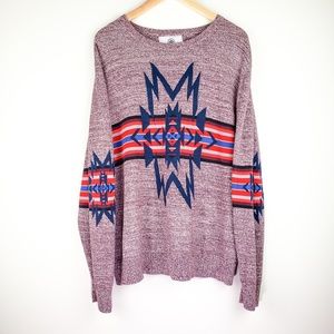On The Bayas Graphic Wide Neck Cotton Sweater Mens